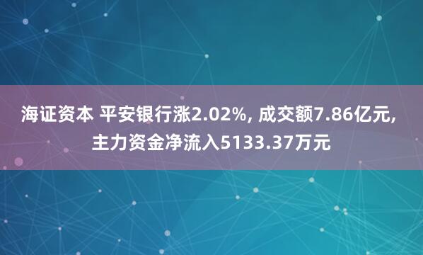 海证资本 平安银行涨2.02%, 成交额7.86亿元, 主力资金净流入5133.37万元